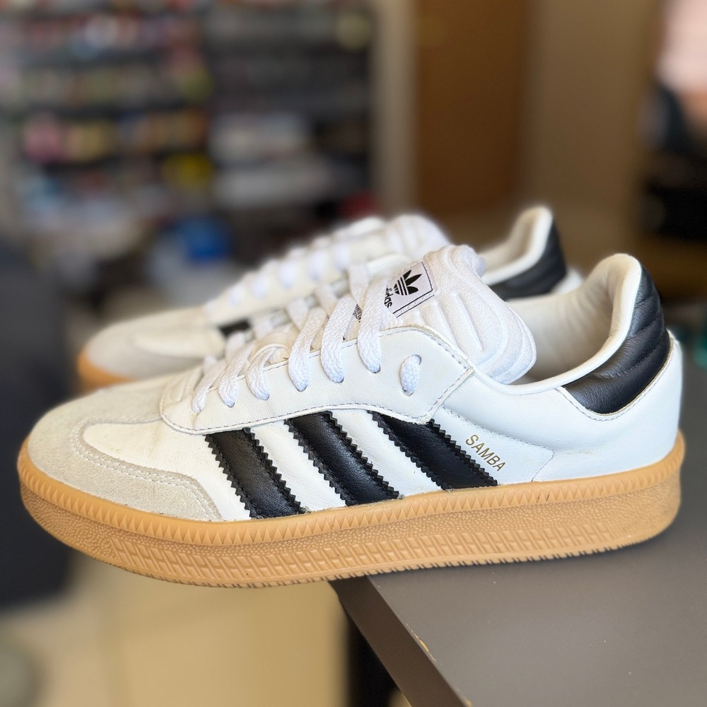 Adidas Samba XLG Sneakers Mens 7.5 White Black Gum IE1377 Platform Leather Shoe